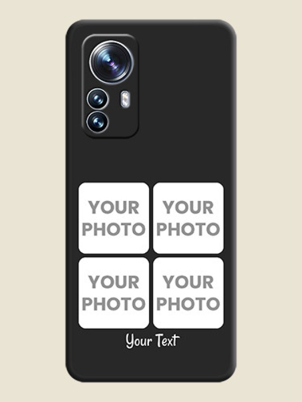 Custom Floral Art with 6 Image Holder on Photo on Space Black Soft Matte Mobile Case - Xiaomi 12 Pro 5G - alternate view