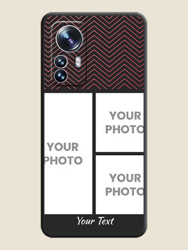 Custom Wave Pattern with 3 Image Holder on Space Black Custom Soft Matte Back Cover - Xiaomi 12 Pro 5G - alternate view