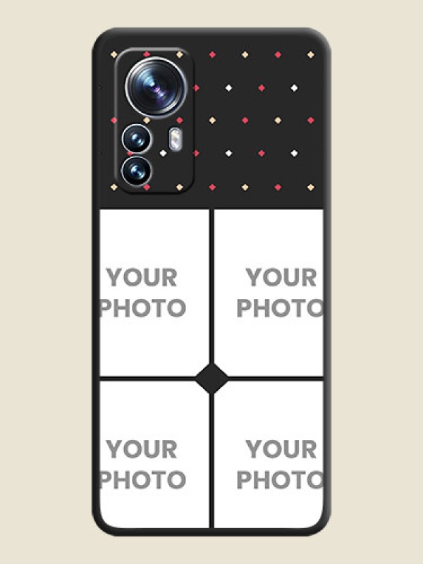 Custom Multicolor Dotted Pattern with 4 Image Holder on Space Black Custom Soft Matte Phone Cases - Xiaomi 12 Pro 5G - alternate view