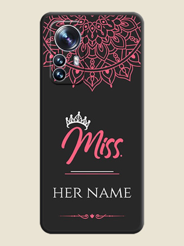 Custom Mrs Name with Floral Design on Space Black Personalized Soft Matte Phone Covers - Xiaomi 12 Pro 5G - alternate view