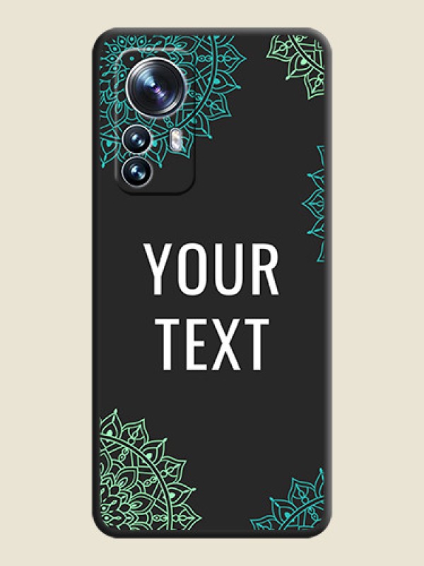 Custom Your Name with Floral Design on Space Black Custom Soft Matte Back Cover - Xiaomi 12 Pro 5G - alternate view