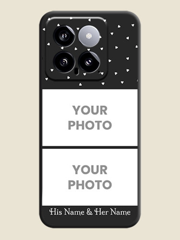 Custom Miniature Love Symbols with Name on Space Black Custom Soft Matte Back Cover - Xiaomi 14 5G - alternate view