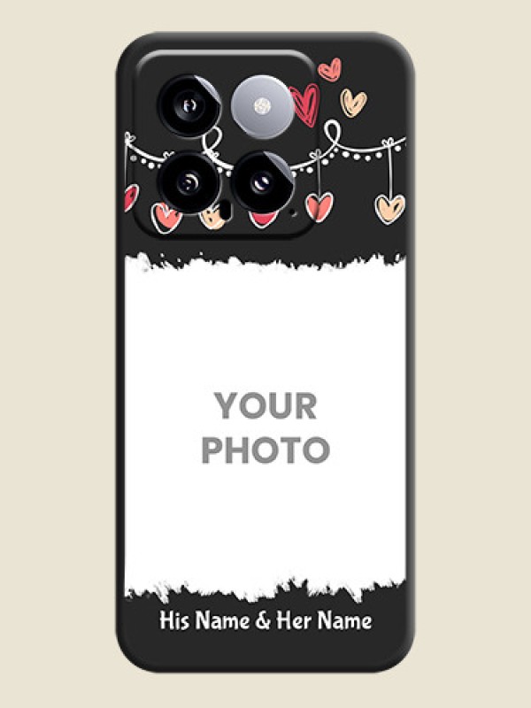 Custom Pink Love Hangings with Name on Space Black Custom Soft Matte Phone Cases - Xiaomi 14 5G - alternate view