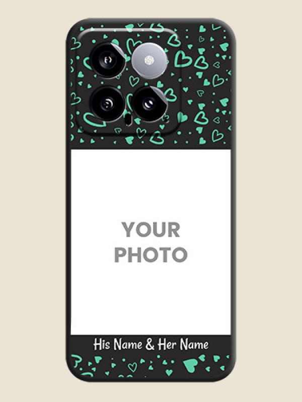 Custom Sea Green Indefinite Love Pattern - Photo on Space Black Soft Matte Mobile Cover - Xiaomi 14 5G - alternate view