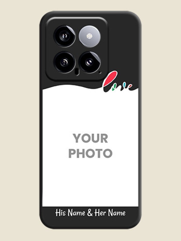 Custom Fall in Love Pattern with Picture - Photo on Space Black Soft Matte Mobile Case - Xiaomi 14 5G - alternate view