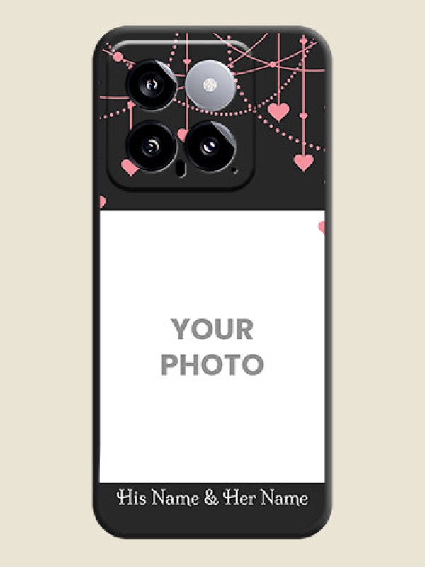Custom Pink Love Hangings with Text on Space Black Custom Soft Matte Back Cover - Xiaomi 14 5G - alternate view