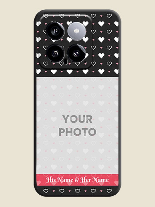 Custom White Color Love Symbols with Text Design - Photo on Space Black Soft Matte Phone Cover - Xiaomi 14 5G - alternate view