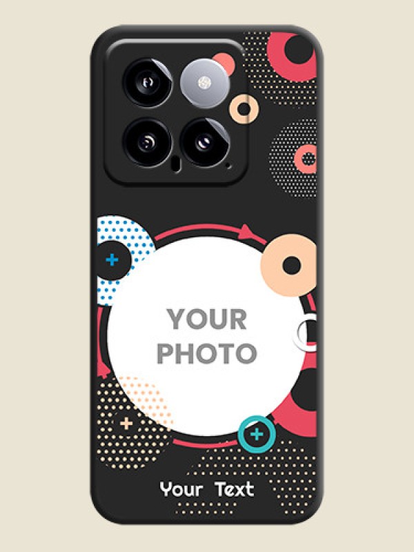 Custom Multicoloured Round Image on Personalised Space Black Soft Matte Cases - Xiaomi 14 5G - alternate view