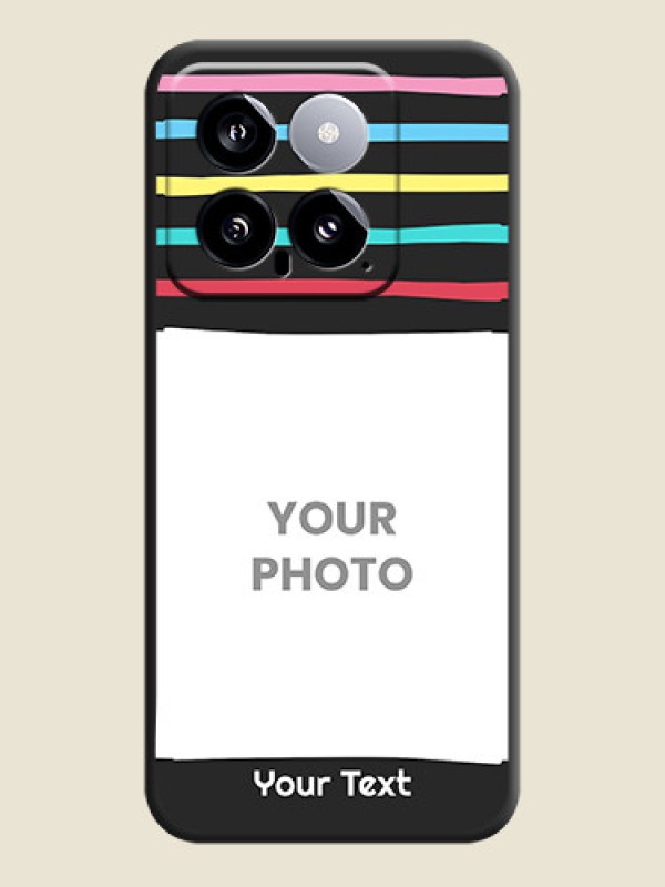 Custom Multicolor Lines with Image on Space Black Personalized Soft Matte Phone Covers - Xiaomi 14 5G - alternate view