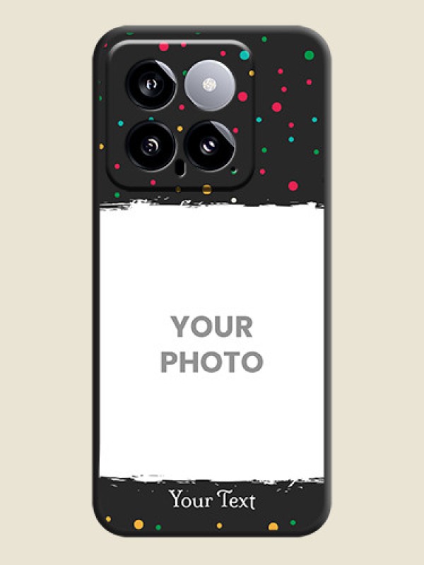 Custom Multicolor Dotted Pattern with Text on Space Black Custom Soft Matte Phone Back Cover - Xiaomi 14 5G - alternate view
