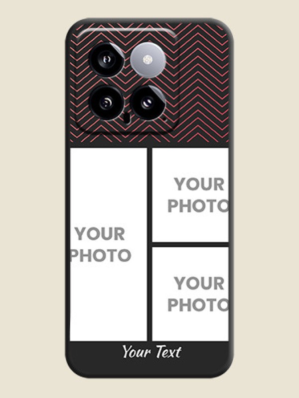 Custom Wave Pattern with 3 Image Holder on Space Black Custom Soft Matte Back Cover - Xiaomi 14 5G - alternate view