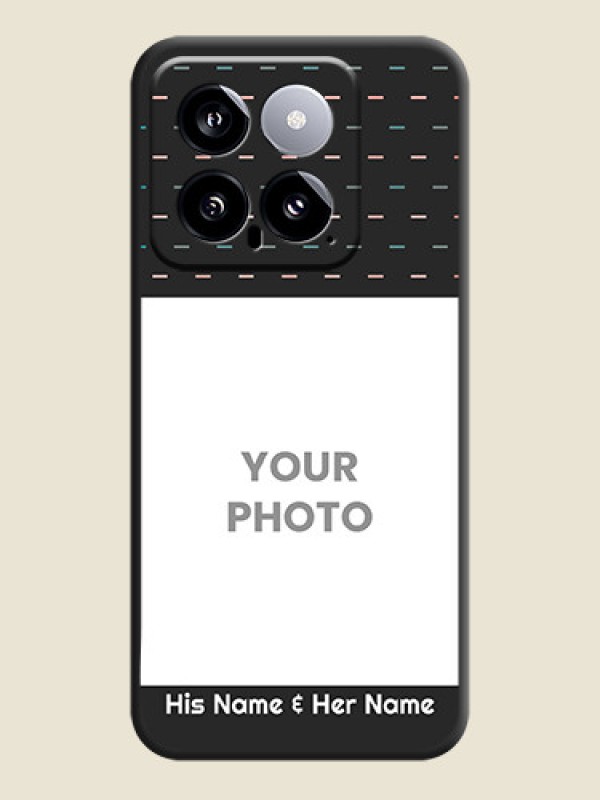 Custom Line Pattern Design with Text on Space Black Custom Soft Matte Phone Back Cover - Xiaomi 14 5G - alternate view