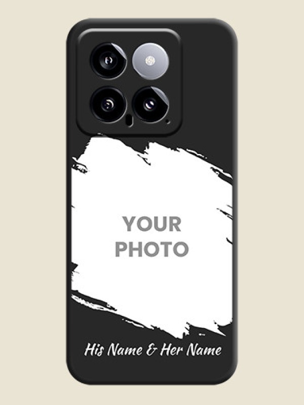 Custom Grunge Brush Strokes - Photo on Space Black Soft Matte Back Cover - Xiaomi 14 5G - alternate view