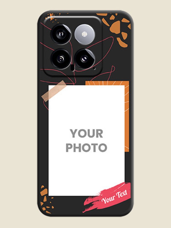Custom Orange Photo Frame on Space Black Custom Soft Matte Phone Back Cover - Xiaomi 14 5G - alternate view