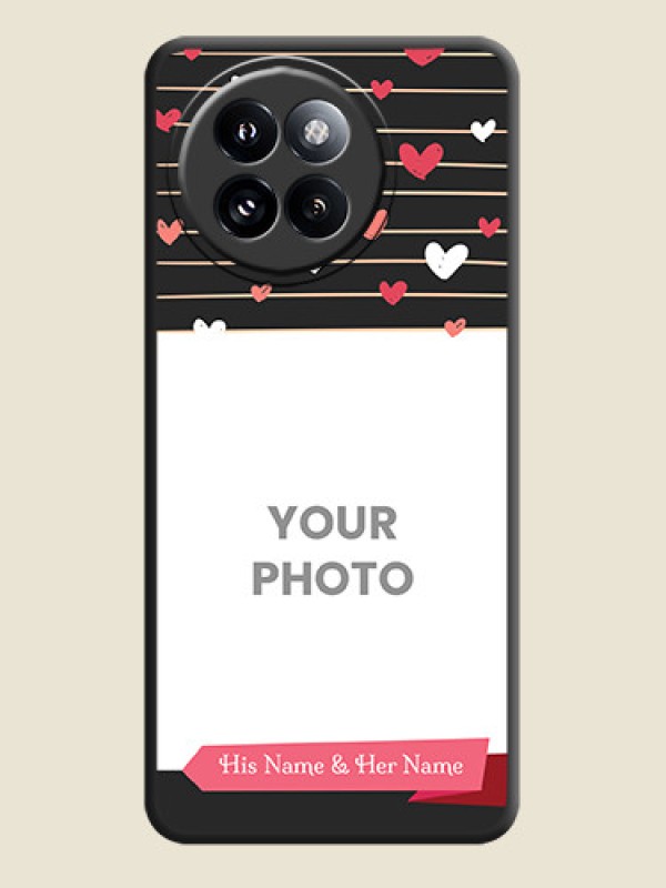 Custom Love Pattern with Name on Pink Ribbon on Photo On Space Black Custom Soft Matte Mobile Back Cover - Xiaomi 14 Civi - alternate view