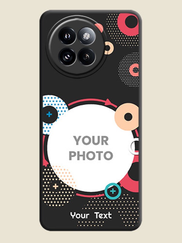Custom Multicoloured Round Image On Space Black Custom Soft Matte Mobile Back Cover - Xiaomi 14 Civi - alternate view