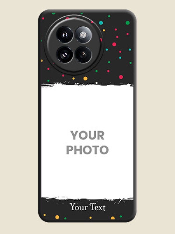 Custom Multicolor Dotted Pattern with Text On Space Black Custom Soft Matte Mobile Back Cover - Xiaomi 14 Civi - alternate view