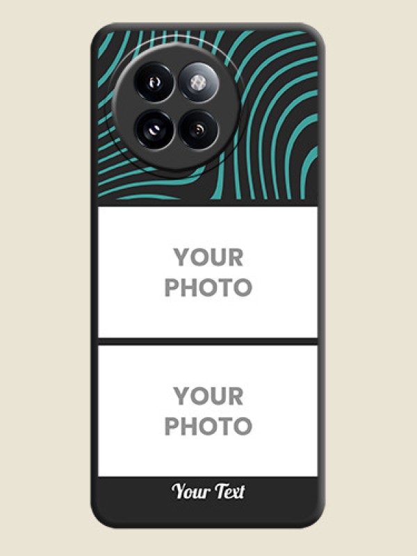 Custom Wave Pattern with 2 Image Holder On Space Black Custom Soft Matte Mobile Back Cover - Xiaomi 14 Civi - alternate view
