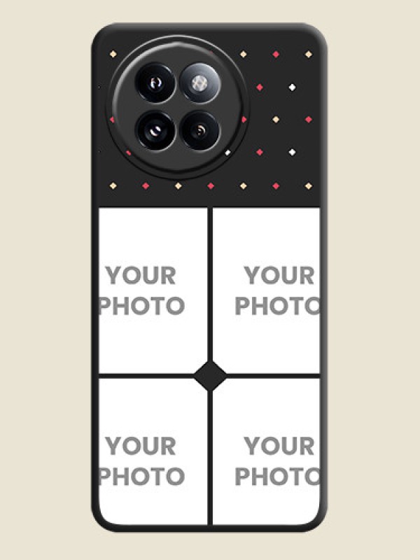 Custom Multicolor Dotted Pattern with 4 Image Holder On Space Black Custom Soft Matte Mobile Back Cover - Xiaomi 14 Civi - alternate view