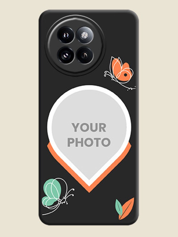 Custom Upload Pic With Simple Butterly Design On Space Black Custom Soft Matte Mobile Back Cover - Xiaomi 14 Civi - alternate view