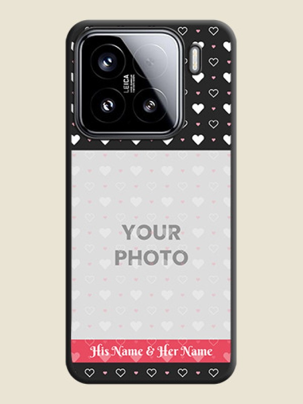 Custom White Color Love Symbols with Text Design on Photo On Space Black Custom Soft Matte Mobile Back Cover - Xiaomi 15 5G - alternate view