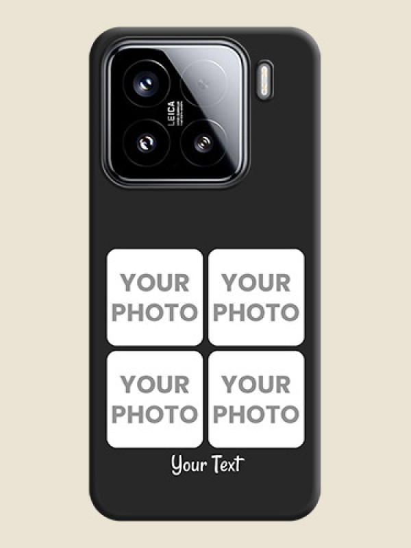 Custom Floral Art with 6 Image Holder on Photo On Space Black Custom Soft Matte Mobile Back Cover - Xiaomi 15 5G - alternate view