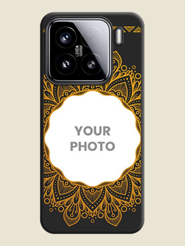 Custom Round Image with Floral Design On Space Black Custom Soft Matte Mobile Back Cover - Xiaomi 15 5G - alternate view