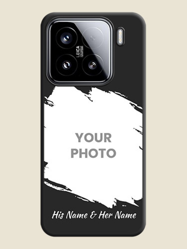 Custom Grunge Brush Strokes on Photo On Space Black Custom Soft Matte Mobile Back Cover - Xiaomi 15 5G - alternate view