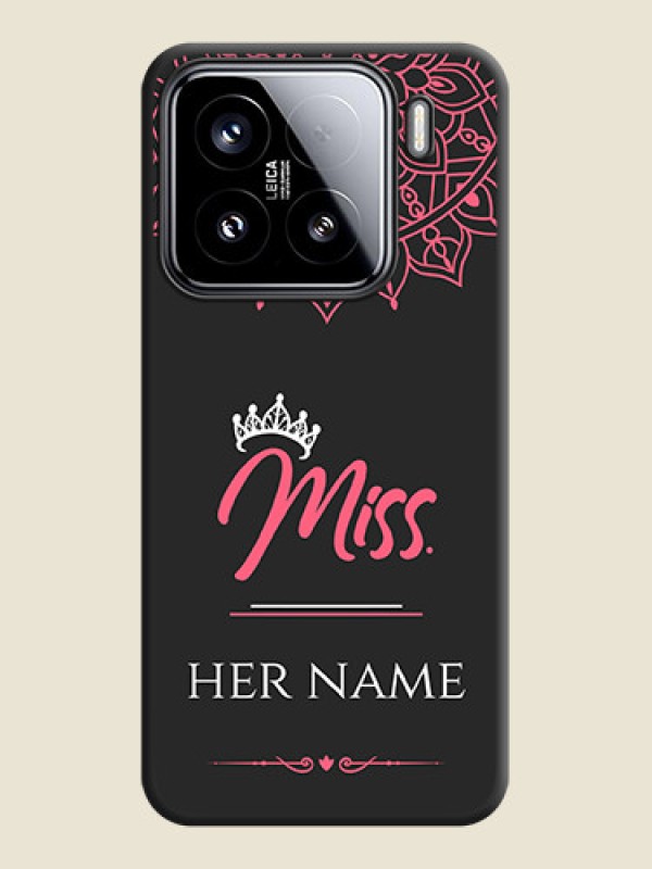 Custom Mrs Name with Floral Design On Space Black Custom Soft Matte Mobile Back Cover - Xiaomi 15 5G - alternate view