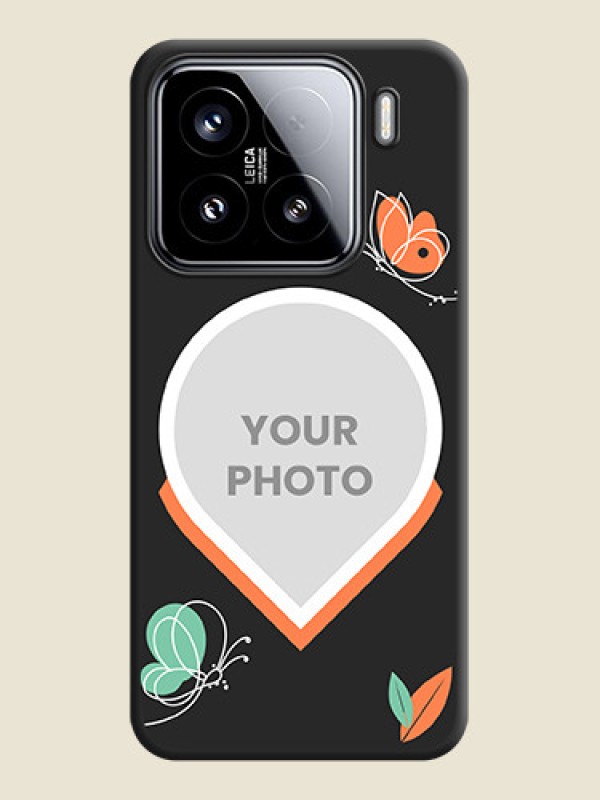 Custom Upload Pic With Simple Butterly Design On Space Black Custom Soft Matte Mobile Back Cover - Xiaomi 15 5G - alternate view