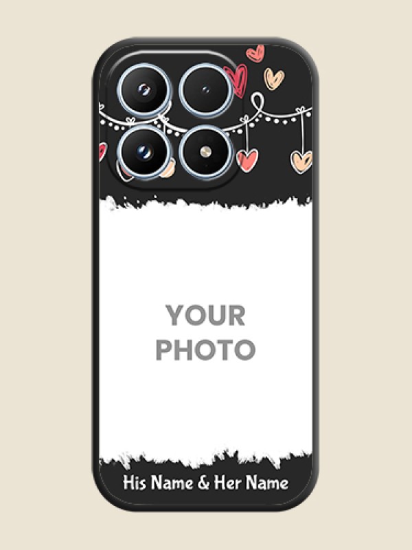 Custom Pink Love Hangings with Name On Space Black Custom Soft Matte Mobile Back Cover - Xiaomi 17 5G - alternate view