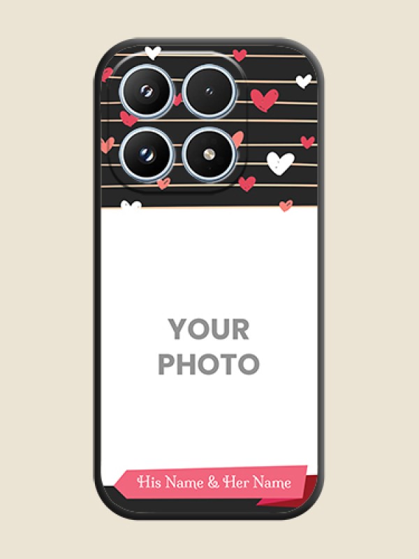 Custom Love Pattern with Name on Pink Ribbon on Photo On Space Black Custom Soft Matte Mobile Back Cover - Xiaomi 17 5G - alternate view