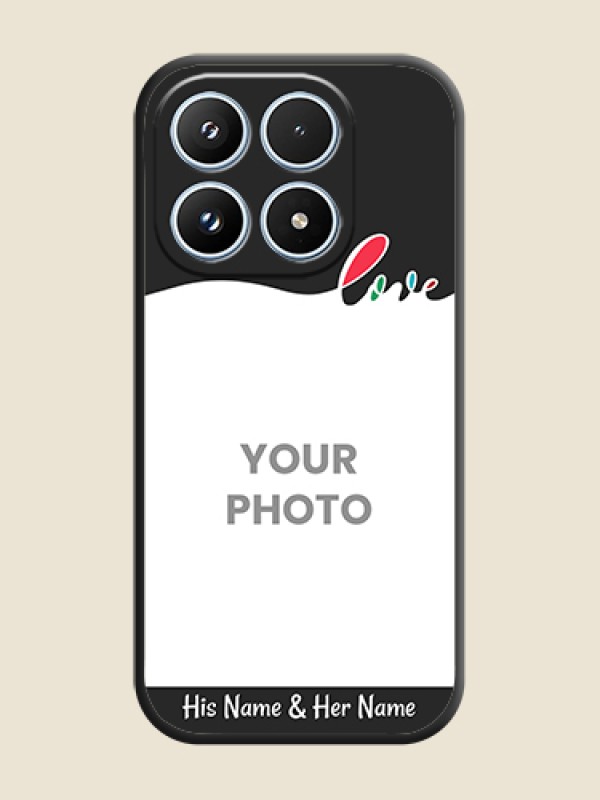 Custom Fall in Love Pattern with Picture on Photo On Space Black Custom Soft Matte Mobile Back Cover - Xiaomi 17 5G - alternate view