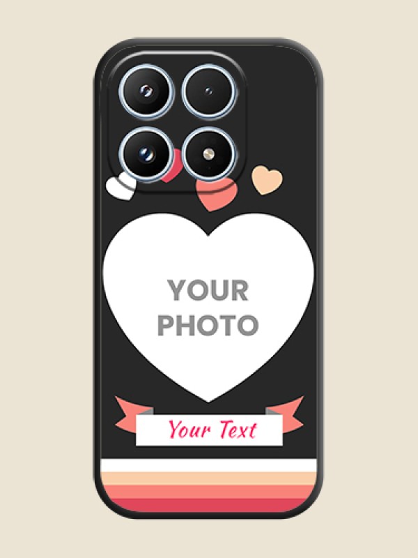 Custom Love Shaped Photo with Colorful Stripes On Space Black Custom Soft Matte Mobile Back Cover - Xiaomi 17 5G - alternate view
