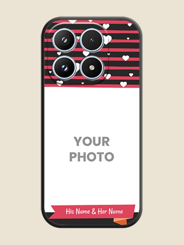 Custom White Color Love Symbols with Pink Lines Pattern On Space Black Custom Soft Matte Mobile Back Cover - Xiaomi 17 5G - alternate view