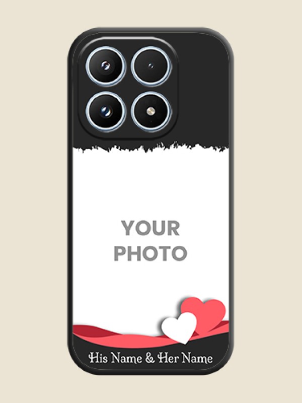 Custom Pin Color Love Shaped Ribbon Design with Text On Space Black Custom Soft Matte Mobile Back Cover - Xiaomi 17 5G - alternate view