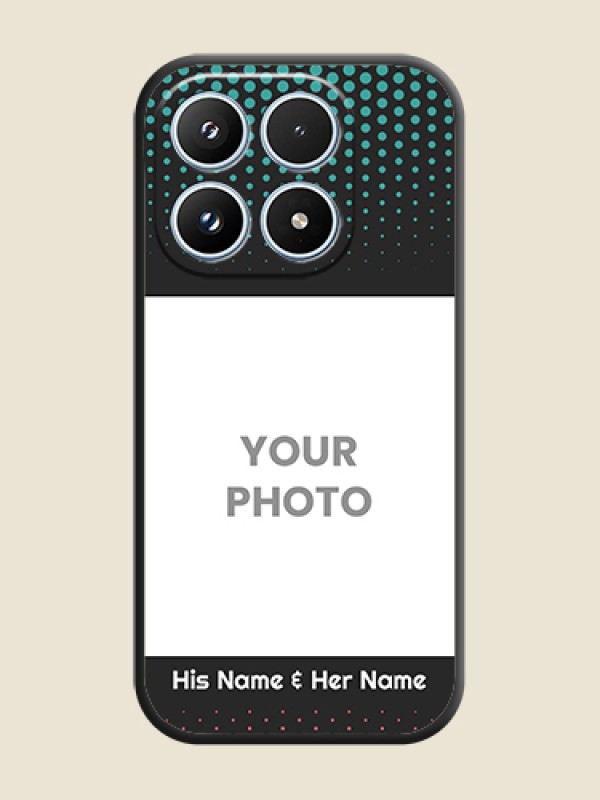 Custom Faded Dots with Grunge Photo Frame and Text On Space Black Custom Soft Matte Mobile Back Cover - Xiaomi 17 5G - alternate view