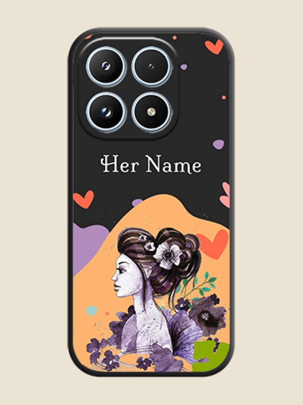 Custom Namecase For Her With Fancy Lady Image On Space Black Custom Soft Matte Mobile Back Cover - Xiaomi 17 5G - alternate view