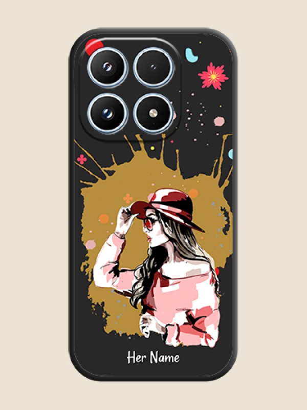 Custom Mordern Lady With Color Splash Background With Custom Text On Space Black Custom Soft Matte Mobile Back Cover - Xiaomi 17 5G - alternate view
