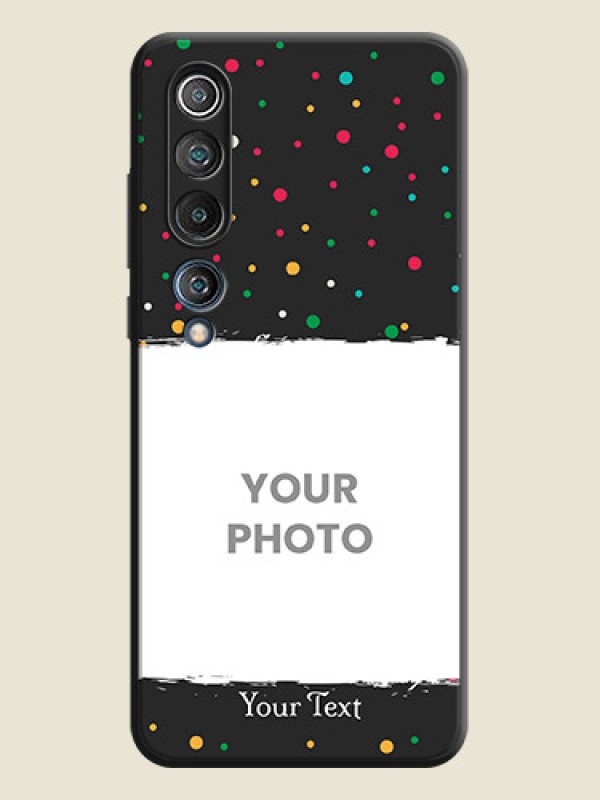 Custom Multicolor Dotted Pattern with Text on Space Black Custom Soft Matte Phone Back Cover - Mi 10 5G - alternate view
