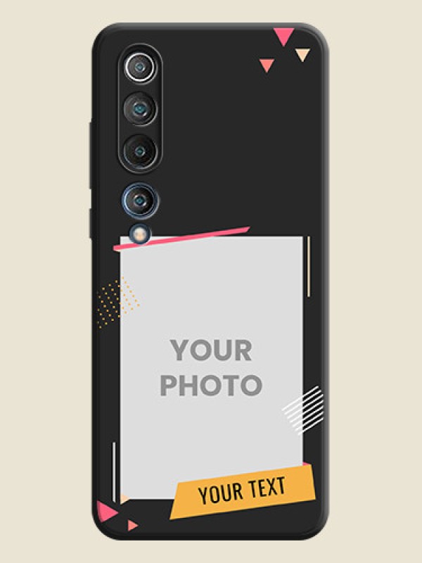 Custom Photo Frame with Triangle Small Dots - Photo on Space Black Soft Matte Back Cover - Mi 10 5G - alternate view