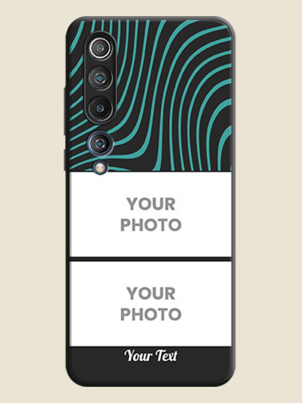 Custom Wave Pattern with 2 Image Holder on Space Black Personalized Soft Matte Phone Covers - Mi 10 5G - alternate view