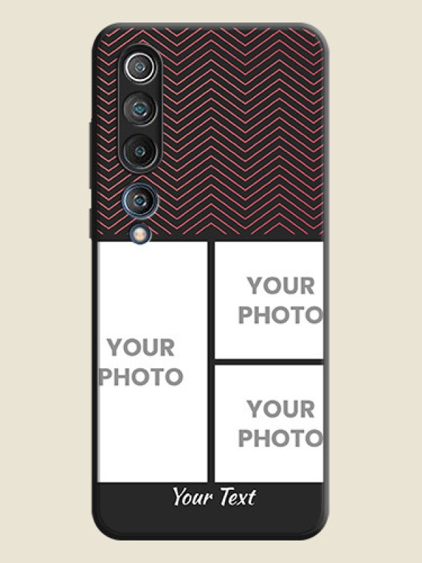Custom Wave Pattern with 3 Image Holder on Space Black Custom Soft Matte Back Cover - Mi 10 5G - alternate view
