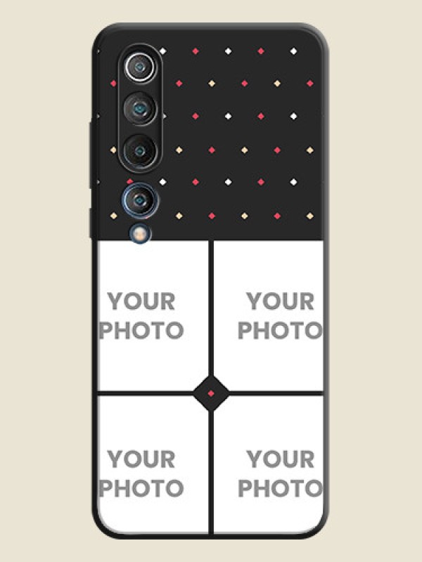 Custom Multicolor Dotted Pattern with 4 Image Holder on Space Black Custom Soft Matte Phone Cases - Mi 10 5G - alternate view