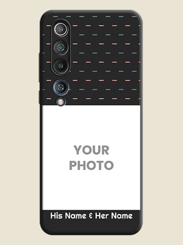 Custom Line Pattern Design with Text on Space Black Custom Soft Matte Phone Back Cover - Mi 10 5G - alternate view
