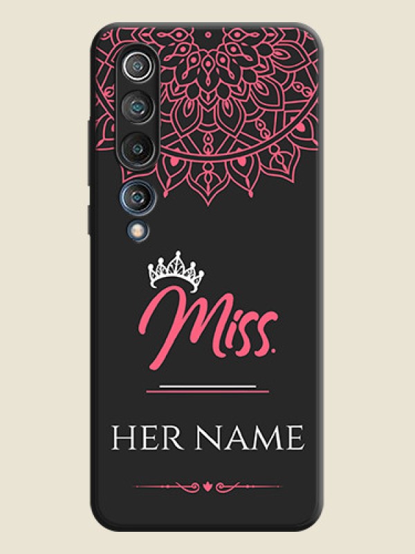 Custom Mrs Name with Floral Design on Space Black Personalized Soft Matte Phone Covers - Mi 10 5G - alternate view