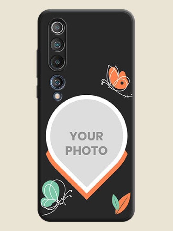 Custom Upload Pic With Simple Butterly Design On Space Black Personalized Soft Matte Phone Covers -Xiaomi Mi 10 5G - alternate view