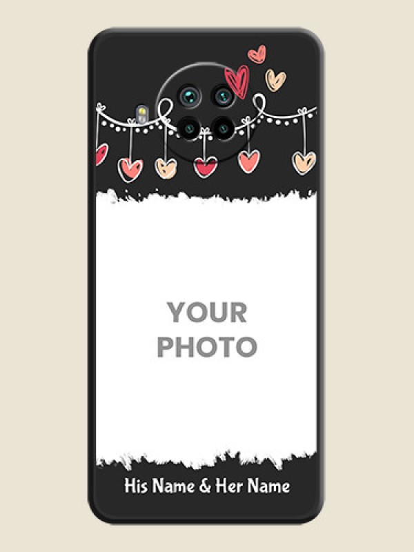 Custom Pink Love Hangings with Name on Space Black Custom Soft Matte Phone Cases - Mi 10i 5G - alternate view