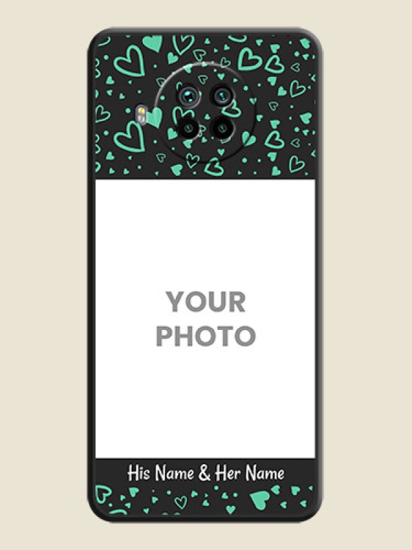 Custom Sea Green Indefinite Love Pattern on Photo on Space Black Soft Matte Mobile Cover - Mi 10i 5G - alternate view