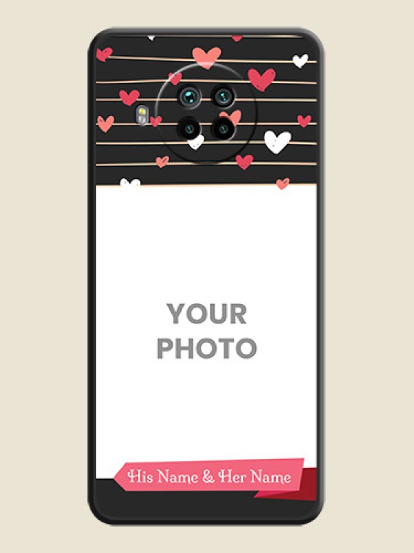 Custom Love Pattern with Name on Pink Ribbon  on Photo on Space Black Soft Matte Back Cover - Mi 10i 5G - alternate view